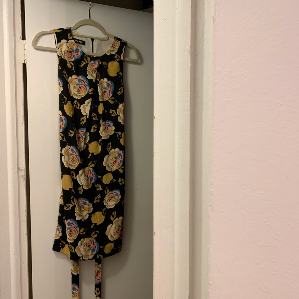 Nine West Removable Tie Belt  At Waist Dress